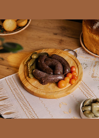 Разделочная доска круглая 25 см с металлической ручкой, ясень LUGI (322198984)