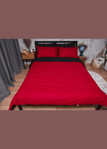 Комплект постільної білизни Бязь Gold Люкс полуторний 143х210 наволочки 2х70х70 (MS-820003167) Moon&Star Cherry Black (288044015)