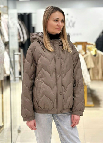 Бронзова демісезонна жіноча куртка cream white CHANEVIA