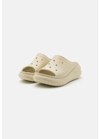 Бежевые шлепанцы classic crush platform Crocs