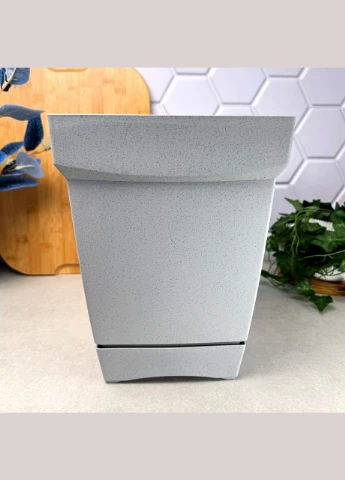 Квадратный цветочный горшок Гранит 17 л MODERN KRS-259 Karasu Karasu Plastik (329187519)