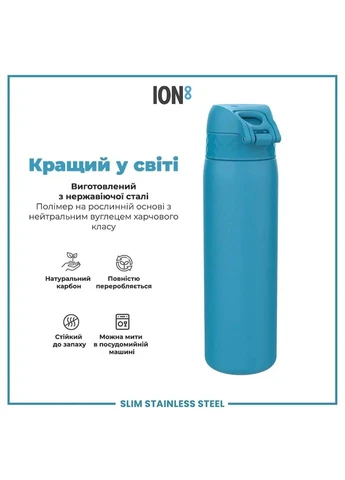 Пляшка для води металева ION8 Stainless Steel Blue 600 мл No Brand (385227082)