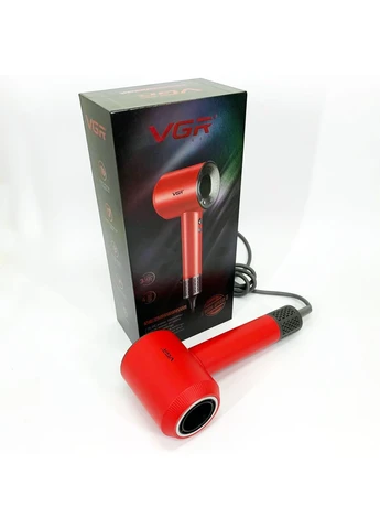 Фен профессиональный VGR V-445 RED, 3 уровня обдува, 4 уровня температуры, 1600Вт No Brand (385245301)