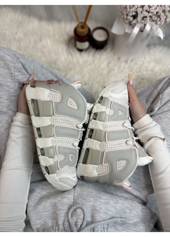 Белые летние кроссовки nike air more uptempo white beige найк аир мор уптемпо No Brand