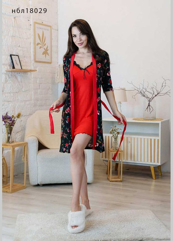 Прозрачный женский комплект: халат и ночная рубашка Nebula