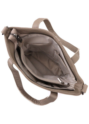 Удобная женская сумка с ручками из натуральной кожи 22996 Серый Vintage (361401122)