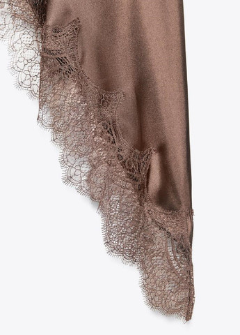 Коричневое платье Zara однотонное