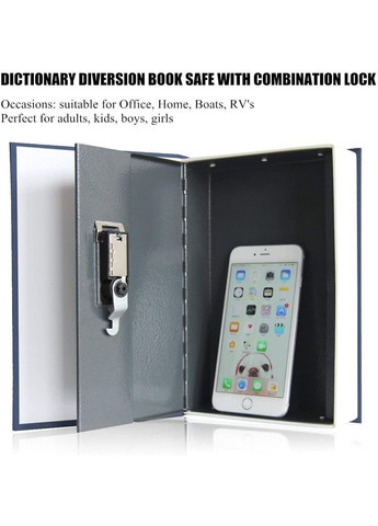 Книга сейф с кодовым замком синя для хранения денег и ценностей ProDobro (365441541)