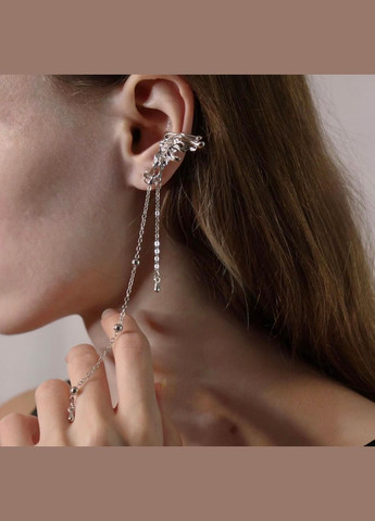 Набір кафи без проколу унісекс в стилі ельфів кавай кафи-обманка азійська естетика кліпси з тендітними ланцюжками аніме альт No Brand (335977541)