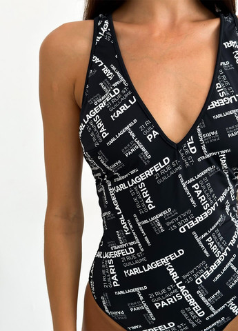 Чорний літній купальник майо, суцільний Karl Lagerfeld
