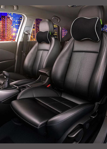 Подушка автомобільна 250x200x100 мм Чорна/Біла ProfiLuxe AMF 001-3 (330761213)