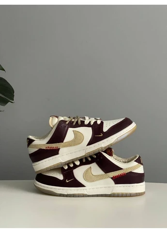 Кросівки жіночі Nike SB Dunk Low LX White Maroon | Найк СБ Данк низькі білі бордові No Brand білі демісезони (383391574)