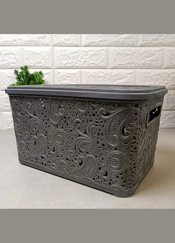 Великий пластиковий контейнер для зберігання речей 18л Антрацит ПолимерАгро (303210698)