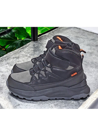 Серые повседневные осенние ботинки демисезонные арт. черно-серый Clibee