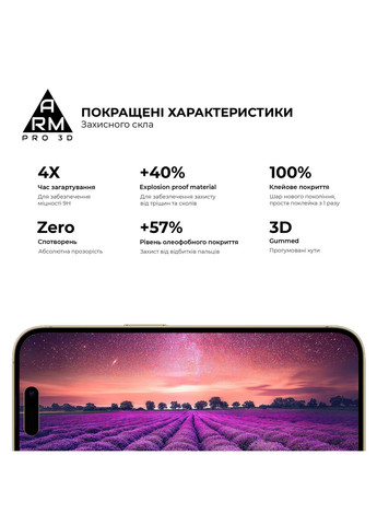 Защитное стекло Pro 3D для Apple iPhone 14 Pro Max (ARM66356) ArmorStandart (263684197)
