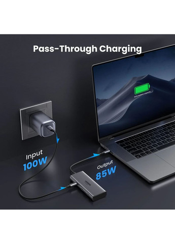 Мультипортовый USB-хаб адаптер док-станция CM498 6в1 USB-C Hub HDMI 8K 30Hz PD100W для подключения двух мониторов (15852) Ugreen (364462141)