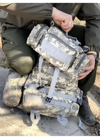 Тактический рюкзак военный 60 л пиксель, армейский рюкзак для охоты с системой Molle No Brand (361669407)