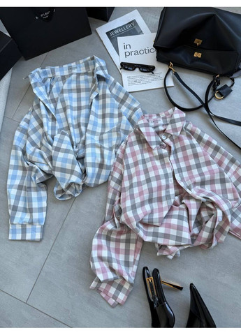 Жіноча блакитна сорочка No Brand (360856712)