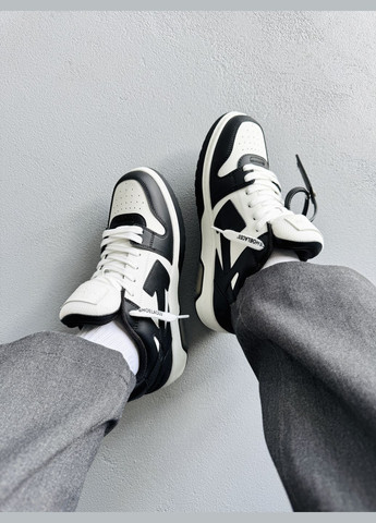 Чорні Осінні кросівки чоловічі і жіночі off-white out of office black white | офф-вайт чорні No Brand