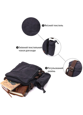 Текстильна сумка з чохлом для води 22208 Чорний Vintage (329149266)