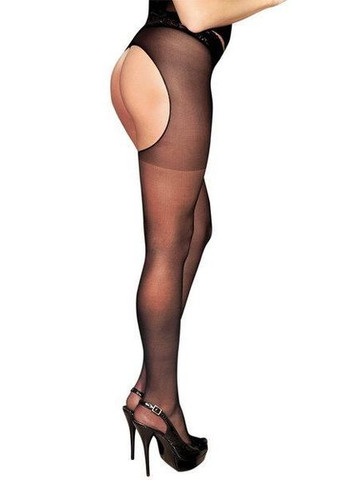 Колготки-чулки с поясом LOLA T1 Black, с доступом и открытой попой Anne De Ales (297572333)