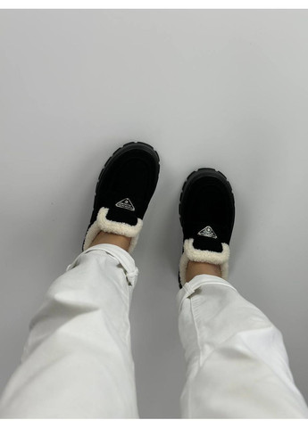 No Brand Жіночі лофери чорні на хутрі (2205) лофери чорний з штучна замша, — зима (365589621)