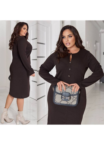 Коричнева святковий, повсякденний, ділова, кежуал жіноча сукня силуетна силуетна Style Point однотонна