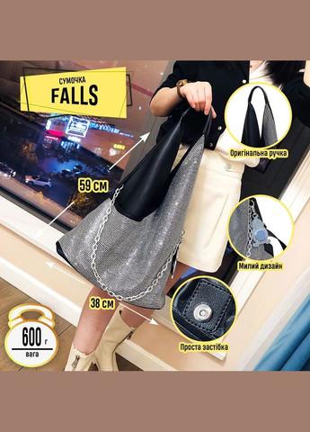 Сучасна містка жіноча сумка Falls Black Italian Bags (298487308)
