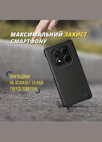 Шкіряна накладка Cover для Xiaomi Redmi Note 14 Pro 4G Чорний (78586) Stenk (336211981)
