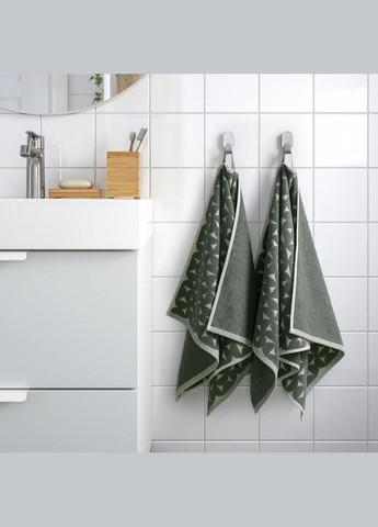IKEA рушник для рук ікеа angsnejlika 50х100 см (70546889) зелений виробництво -