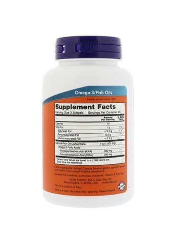 Omega-3 Mini Gels 180 Softgels Now Foods (362418759)