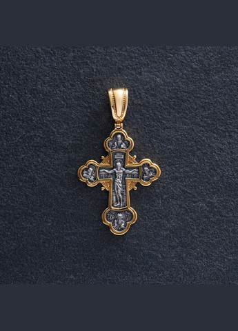 Срібний хрест Розп'яття Христове. Архангел Михаїл 132227 Oniks (264022616)