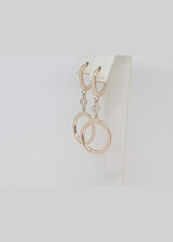 Золотые серьги с фианитами. СВ983И Імперія золота (337171871)