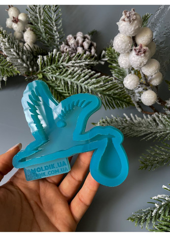Молд Лелека для новорічних іграшок на ялинку силіконова форма для епоксидної смоли No Brand (370566724)