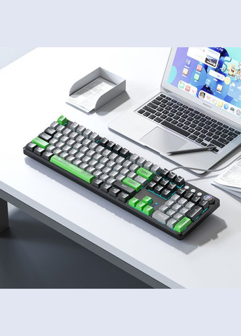 Клавиатура F2088 PRO Plus 9 Green Keys KRGD Blue USB RU Black/Gray (6948391234892) Aula (300521090)