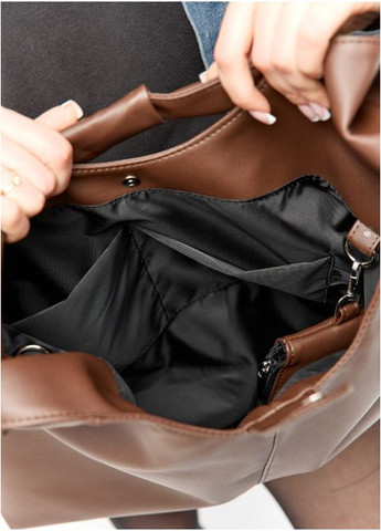 Женская сумка Хобо со съемным кошельком Шоколадная (752040835) Sambag (360965539)