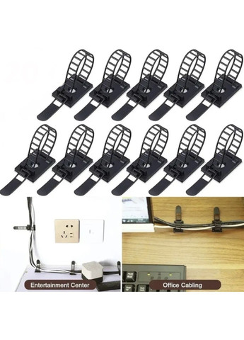 Органайзер фиксатор кабеля держатель для проволоки самоклеящаяся стяжка хомут пластиковый клипса 1 шт XL Белый OlaN (371647822)