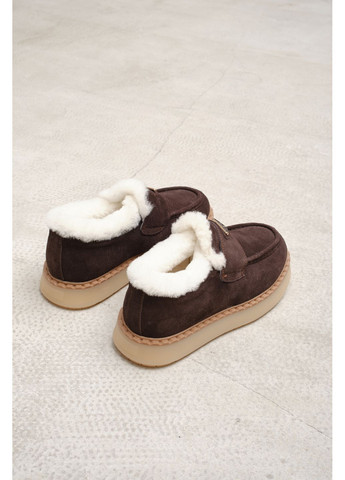Hengji Жіночі зимові лофери з натуральної шоколадної замші на хутряній устілці, тепле і зручне взуття для щоденного використання лофери коричневий з натуральна замша, китай — зима (363058317)