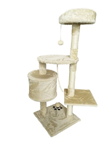 Кігтеточка (драпка) для кішок Cat Tree 1048 Beige + будиночок, лежанка та 3 іграшки AVKO (340112867)