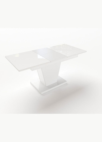 Стіл обідній розкладний Х'юстон Білий/Скло біле (10000166) Fusion Furniture (341525601)