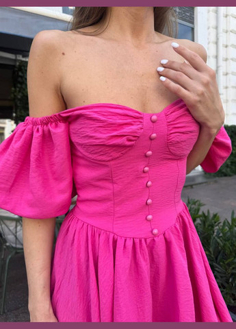 Малинова повсякденний сукня жіноча з відкритими плечима Україна однотонна