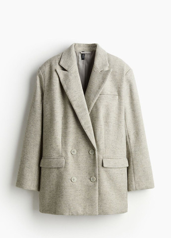 Серый деловой пиджак H&M - меланжевый - демисезонный