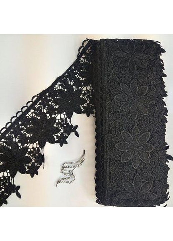 (1 метр) Кружево макраме 11 см цвет - черный (34м-C70323-2) Plus-plus (352743183)
