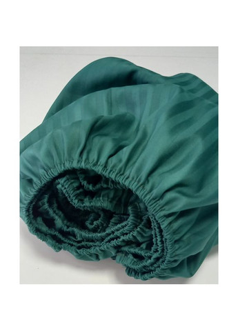 Постельное белье GREEN Elite Сатин страйп Евро на резинке MERISET (278255557)