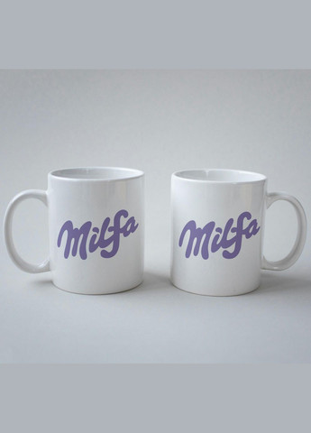 Кружка керамічна з принтом "Milfa" 330 мл Біла No Brand (324263466)