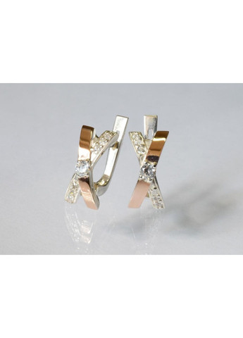 Срібні сережки з золотими пластинами Silver Style (367113035)