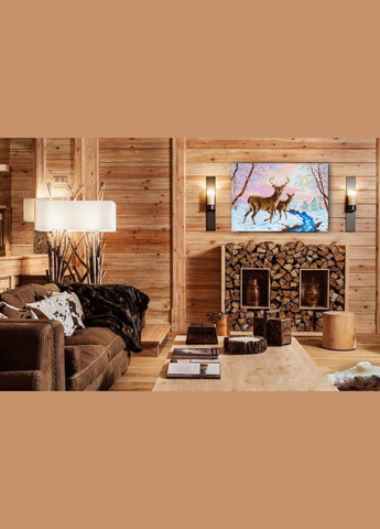 Набор для вышивки бисером "Олени зимой", 47х33 см No Brand (340484866)