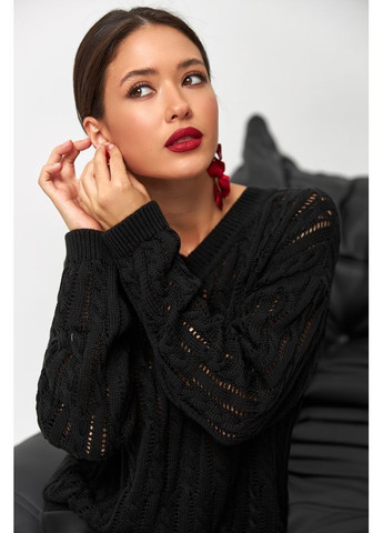 Черный джемпер с косами 2721 черный Triko Bakh