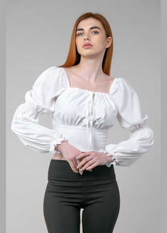 Белая блуза с завязками на груди CHICLY