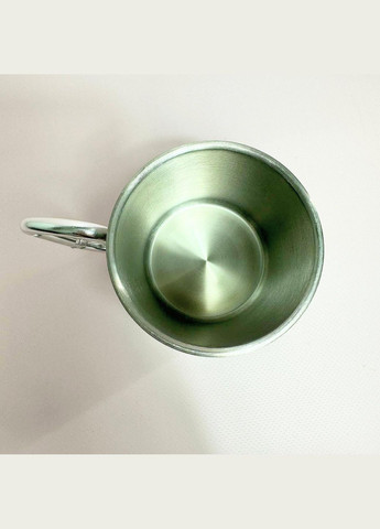 Кружка металлическая с карабином "Добрый вечер мы из Украины" 300 мл Серебряная No Brand (324263665)